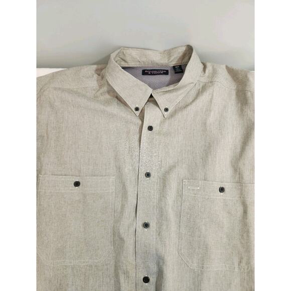 Roundtree & Yorke Shirt Mens 3XLT 3XL Tall Gray Short Sleeve Fishing Gorpcore - Picture 2 of 10